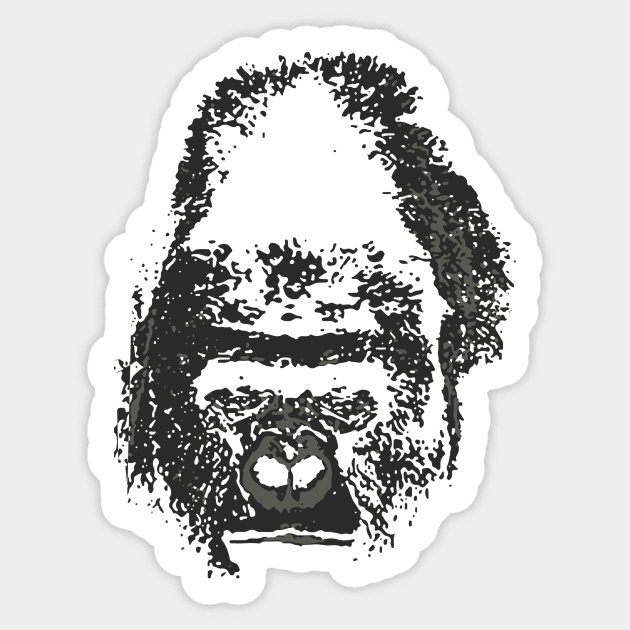 Silverback Gorilla Sticker by Abili-Tees